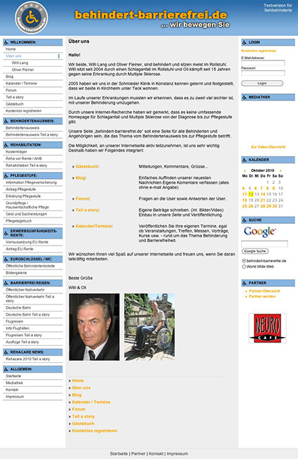 Screenshot von behindert-barrierefrei.de