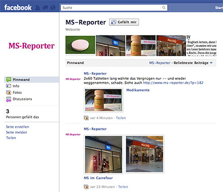 MS-Reporter auf Facebook