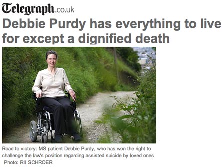 Debbie Purdy im Telegraph